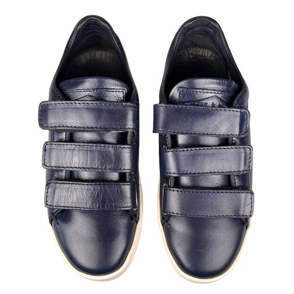 Rag & Bone Kent Low Top Leather Sneakers Navy Blue size 35/5 - Picture 2 of 11